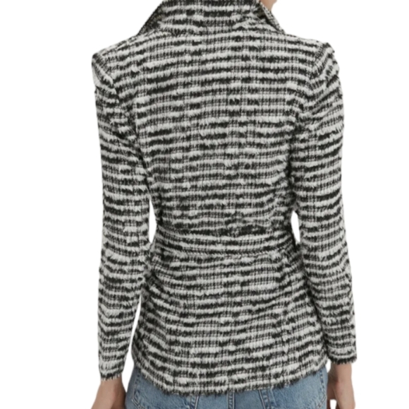 IRO Luna Textured Black and White  Wrap Jacket ..Size 34 - Picture 3 of 11